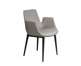 Štýlová jedálenská stolička v modernom štýle Forma Moderna so sivým textilným čalúnením a vysokými opierkami