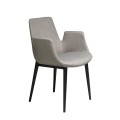 Štýlová jedálenská stolička v modernom štýle Forma Moderna so sivým textilným čalúnením a vysokými opierkami