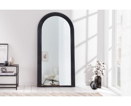 Art deco dizajnové zrkadlo Swan oblúkového tvaru so čiernym kaskádovým rámom 160cm