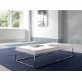 Elegancia a minimalistický moderný štýl - moderný obdĺžnikový konferenčný stolík Forma Moderna lesklý biely