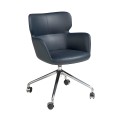 Moderná kancelárska stolička Forma Moderna s tmavomodrým eko-koženým čalúnením