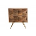 Dizajnový nočný stolík Duran hnedej farby z masívneho dreva
