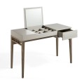 Moderný toaletný stôl Forma Moderna sivý s drevenými nožičkami 120cm