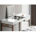 Moderný toaletný stôl Forma Moderna sivý s drevenými nožičkami 120cm