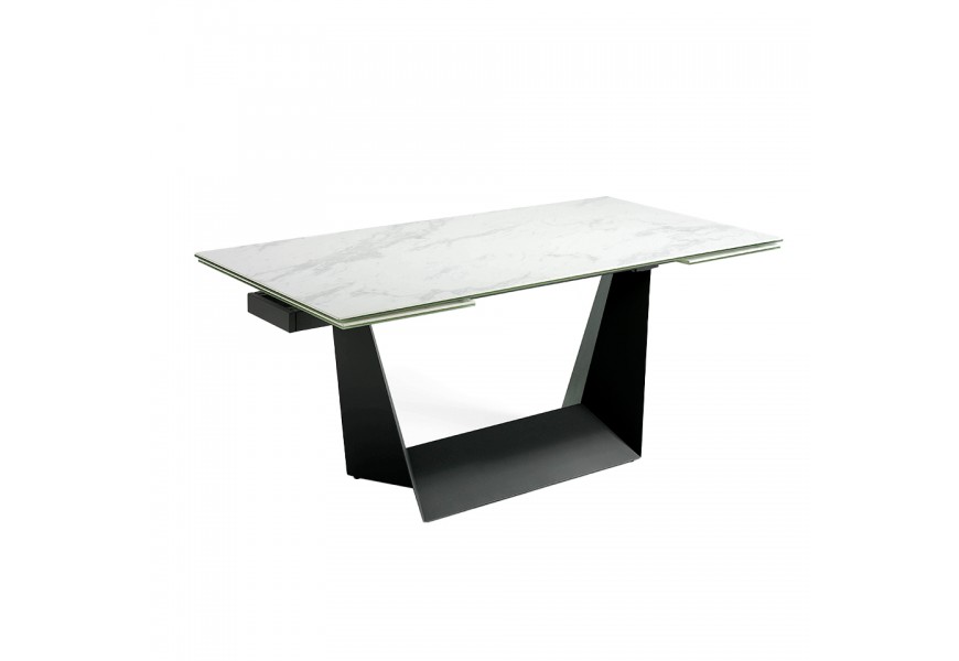 Moderný rozkladací jedálenský stôl Forma Moderna biely mramor 180-270cm