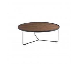 Moderný okrúhly konferenčný stolík Forma Moderna z dreva hnedý 100cm