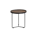 Moderný okrúhly príručný stolík Forma Moderna drevený hnedý 50cm