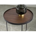 Moderný okrúhly príručný stolík Forma Moderna drevený hnedý 50cm