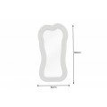 Asymetrické dizajnové zrkadlo Swan s polyuretánovým rámom v svetlej béžovej farbe s kaskádovým efektom 100cm