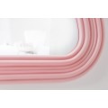 Asymetrické art deco dizajnové zrkadlo Swan s polyuretánovým rámom v pastelovej ružovej farbe s kaskádovým efektom 100cm