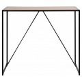 Industriálny barový stôl Linette s čiernou kovovou konštrukciou a obdĺžnikovou drevennou vrchnou doskou 120cm