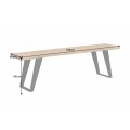 Industri&aacute;lna lavica Mammut z ak&aacute;ciov&eacute;ho mas&iacute;vu v pr&iacute;rodnej hnedej farbe na antracitov&yacute;ch nožičk&aacute;ch 155cm
