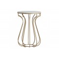 Dizajnová art deco príručný stolík Tweng so zlatou kovovou konštrukciou
