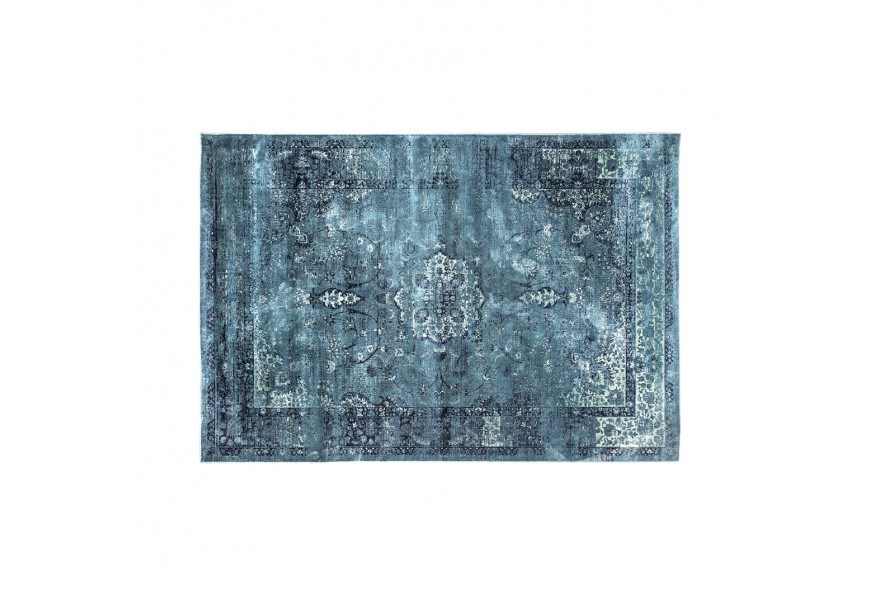 Štýlový orientálny koberec Cassio obdĺžnikového tvaru v tyrkysovej farbe s ornamentálnym vzorovaným zdobením