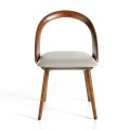 Dizajnová jedálenská stolička Forma Moderna v modernom drevenom prevedení s orechovou dyhou v hnedej farbe
