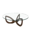 Luxusný konferenčný stolík Forma Moderna v modernom sklenenom prevedení s drevenou konštrukciou