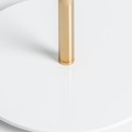 Moderná art deco stolná lampa Ragazzia z kovu zlatej farby s bielym poloblúkovitým tienidlom 59cm