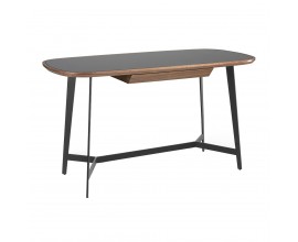 Industriálny pracovný stôl Forma Moderna s doskou zo skla čierny 140cm
