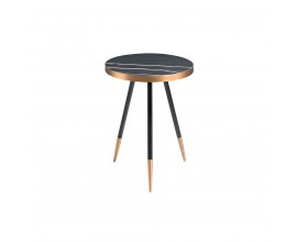 Art-deco okrúhly príručný stolík Forma Moderna čierny mramor 56cm