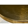 Art deco okrúhly príručný stolík Nalia zlatej farby s konštrukciou z kovu 40cm