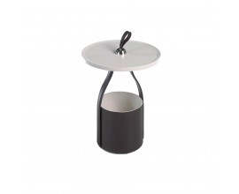 Dizajnový príručný stolík Forma Moderna s koženou podstavou 61cm