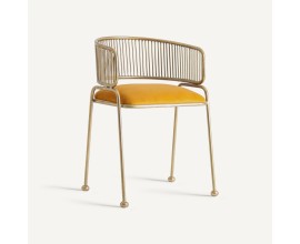 Art-deco dizajnová jedálenská stolička Eugene kovová