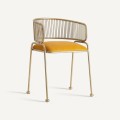 Art-deco dizajnová jedálenská stolička Eugene kovová