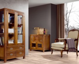 Štýlová drevená obývačka Star z masívu hnedej farby