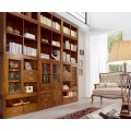 Luxusná obývačková stena Star z masívneho dreva mindi s úložným priestorom