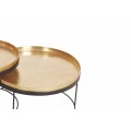 Art-deco set okrúhlych konferenčných stolíkov Elements zlatá 57cm