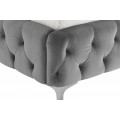 Chesterfield čalúnená manželská posteľ Modern Barock so sivým zamatovým poťahom 160x200
