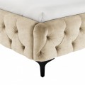Elegantná chesterfield manželská posteľ Modern Barock so zamatovým krémovým čalúnením 180x200