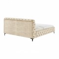 Elegantná chesterfield manželská posteľ Modern Barock so zamatovým krémovým čalúnením 180x200