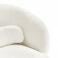 Buklé dizajnové kreslo Elain okrúhleho tvaru s poťahom bielej farby 71cm