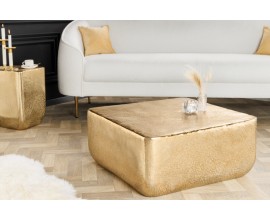 Dizajnový konferenčný stolík Tepanya z kovu zlatý 70cm