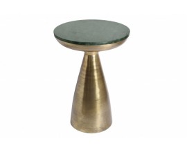 Dizajnový príručný stolík Elements s kovovou konštrukciou v zlatej farbe s mramorovou doskou