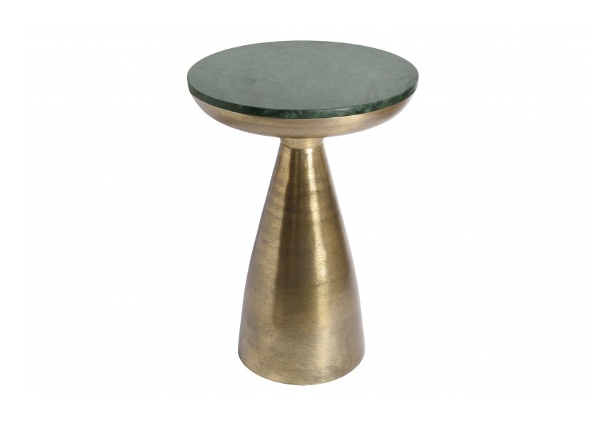 Dizajnový príručný stolík Elements s kovovou konštrukciou v zlatej farbe s mramorovou doskou