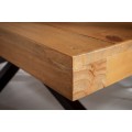 Industriálny masívny stôl Comedor z masívneho dreva a čiernymi prekríženými nohami z kovu 240cm