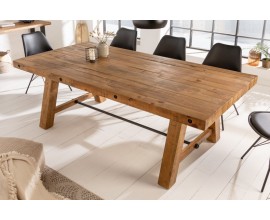 Masívny jedálenský stôl Roseville prírodnej hnedej farby obdĺžnikového tvaru 165cm