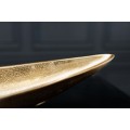 Dizajnová zlatá tácka Sorento v art deco štýle z kovu v tvare listu