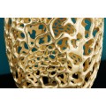 Dizajnová art deco váza Hoja zlatej farby s konštrukciou z kovu 50cm