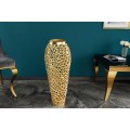 Štýlová zlatá váza Hoja okrúhlych tvarov s kovovou konštrukciou v art deco štýle