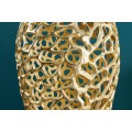 Dizajnová váza Hoja v art deco štýle s kovovou konštrukciou zlatej farby 65cm