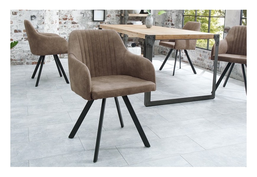 Dizajnová vintage stolička Lucca taupe