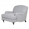 Luxusné kreslo Belfa slipper chair bielo modré 111cm