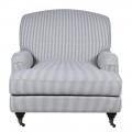 Luxusné kreslo Belfa slipper chair bielo modré 111cm