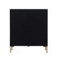 Univerzálna čierna farba komody Denda zaručí ľahkú kombinovateľnosť s nábytkom so zlatými prvkami