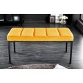 Moderný nábytok s inudstriálnym nádychom - štýlová horčicovo žltá lavica Soreli