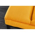 Príjemné mančestrové čalúnenie lavice Soreli v horčicovo žltej farbe zaručí pohodlie