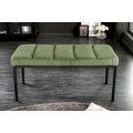 Moderný nábytok pre Váš interiér - dodajte Vášmu domovu dizajnovú lavicu Soreli so zeleným menčestrovým čalúnením